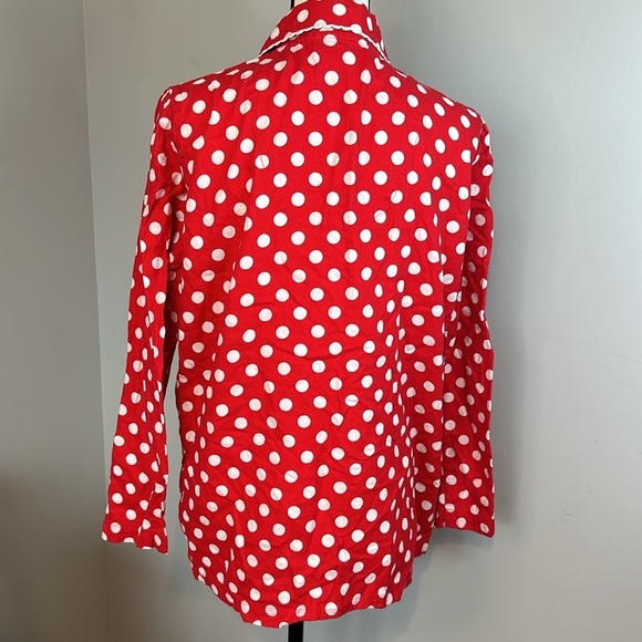 Victoria’s Secret Button Pajama Top Polka Dots Christmas Valentines Day - Picture 4 of 6